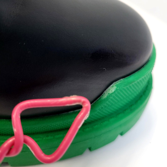 Liliana Combat Boots Womens Size 10 Black Green Lace Up Chunky Platform Grunge - Picture 13 of 16